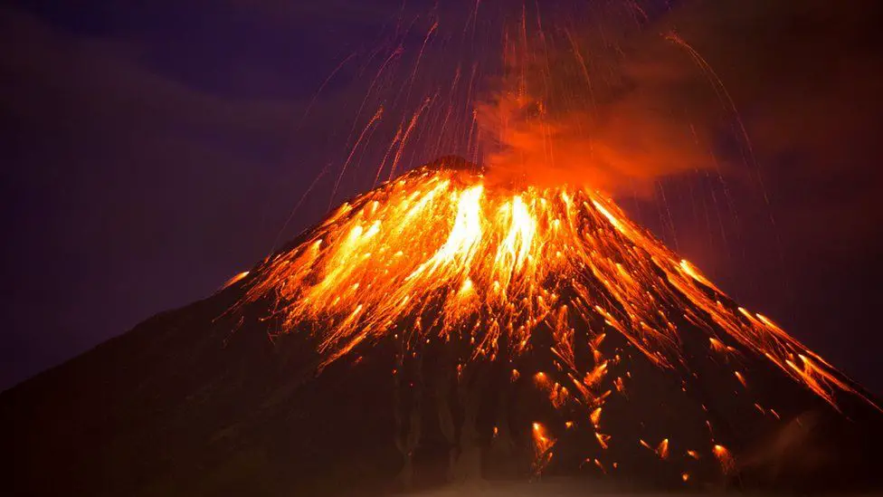 Tall Volcano Eruption