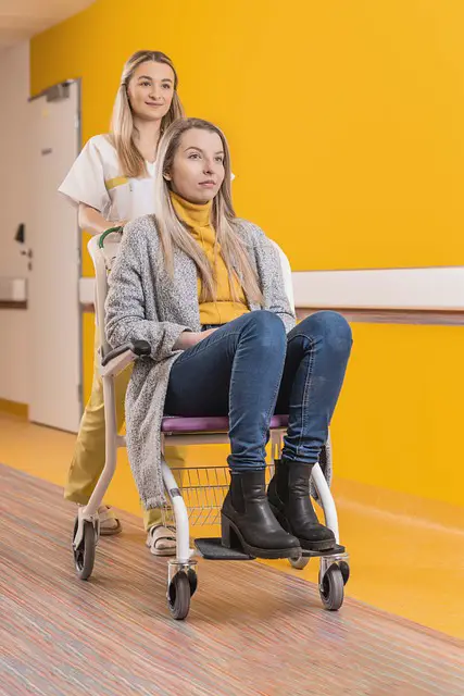 nurse practitioner and wheel-chair 