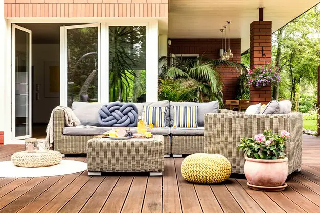 elevating your living space patio with beaige garden inspired furniture