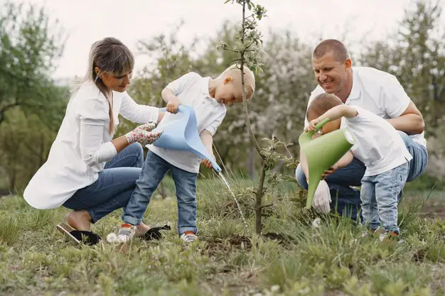 volunteer on tree planting in your community with family, grandkids and friends